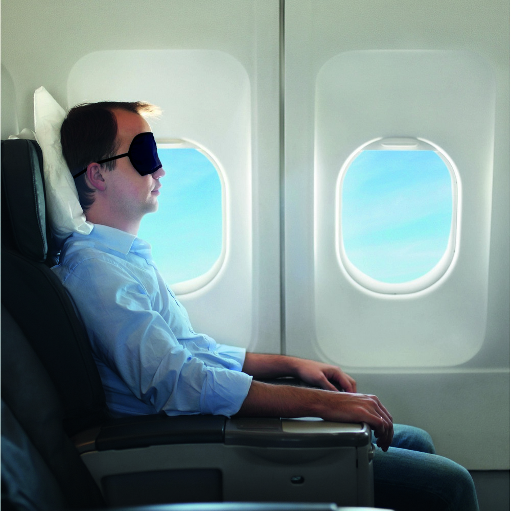 Portrait of man relaxing in the airplane